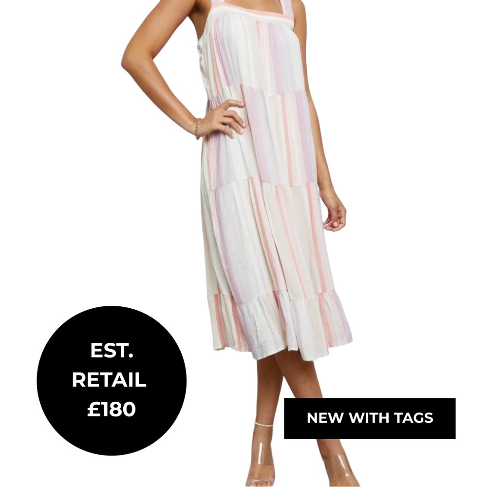 Rails Revolve New Linen Stripe Dress - Picture 1 of 7